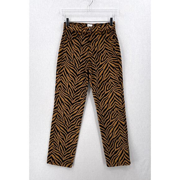 TACH CLOTHING Rumba Velvet Pants Womens Small Tiger Print High Rise Tapered Leg - Picture 3 of 16